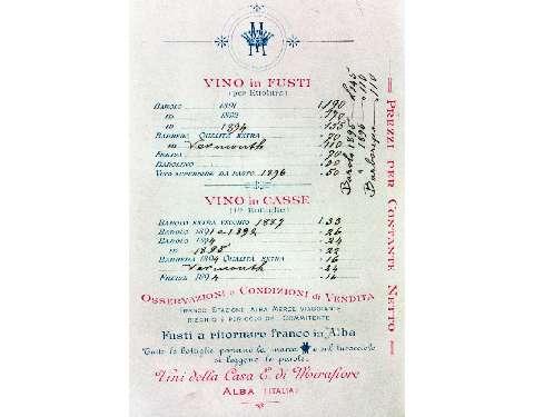 Primo listino documentato della Casa E.di Mirafiore, 1897