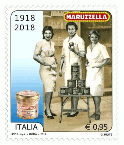 Il francobollo emesso per celebrare i 100 anni di attività