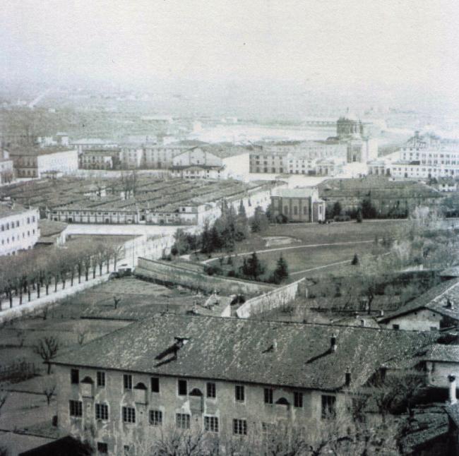 Panoramica della "vecchia Fiera" di Bergamo (Archivio storico aziendale)