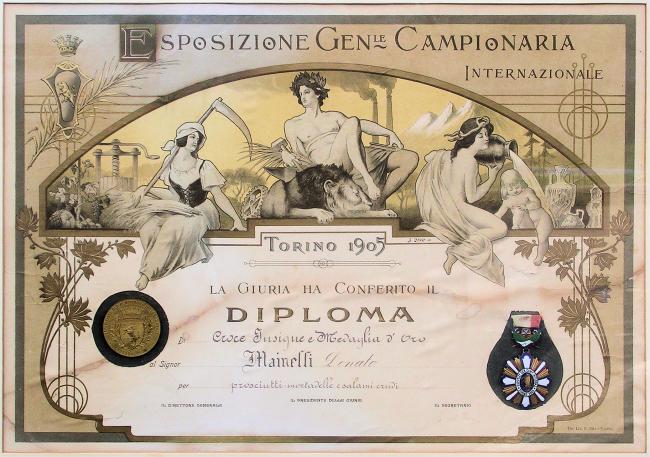 Diploma all'Esposizione Generale Campionaria di Torino, 1905 