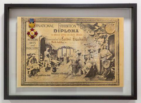 Diploma con medaglia d'oro alla Fiera Internazionale di Londra, 1913