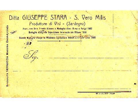 Biglietto da visita della ditta Stara risalente agli anni venti