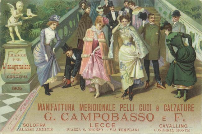 Cartolina celebrativa dell'inaugurazione della nuova sede di Bari in piazza Sant'Oronzo, 1905