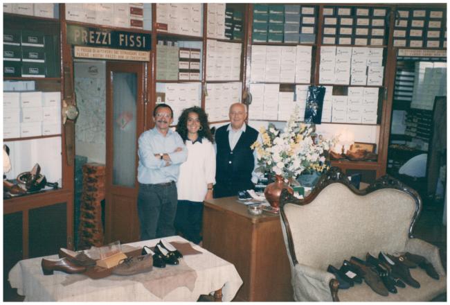 Giorgio Turci (a destra), la figlia Paola con il marito Giorgio Tarenzio, 1987