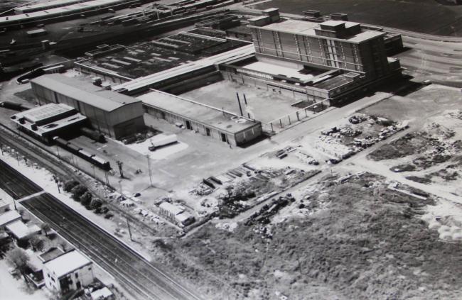 Veduta aerea dello stabilimento Fiorucci (1970)