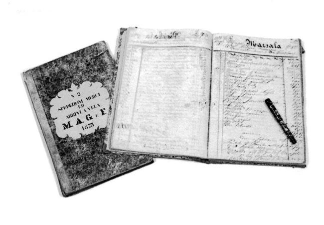 Libro spedizioni merci e arrivi a vela del 1873