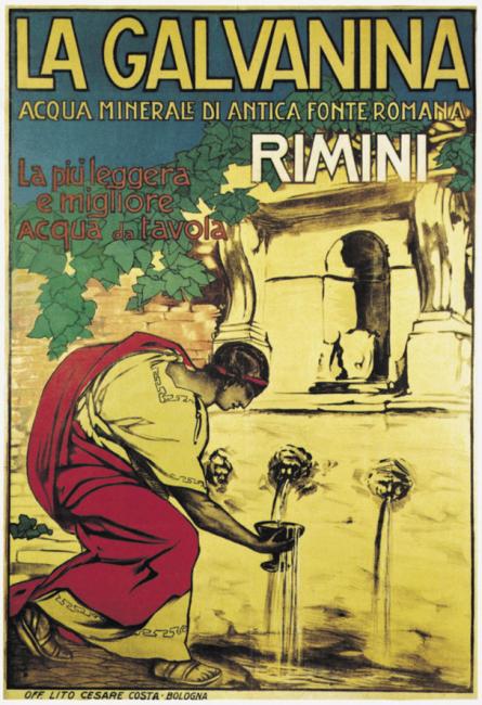 Uno dei primi manifesti pubblicitari (1922) (Off. Lito Cesare Costa-Bologna)