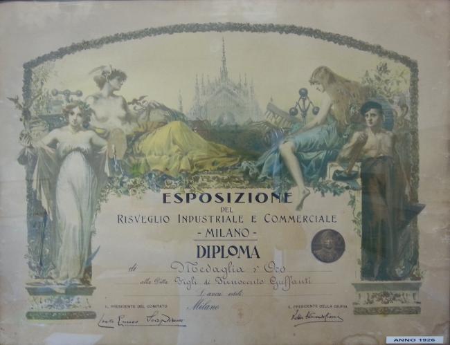 Medaglia d'oro per Esposizione Risveglio Industriale del 1926 a Milano